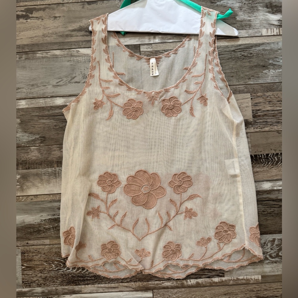Roper Cream Floral Embroidered Blouse